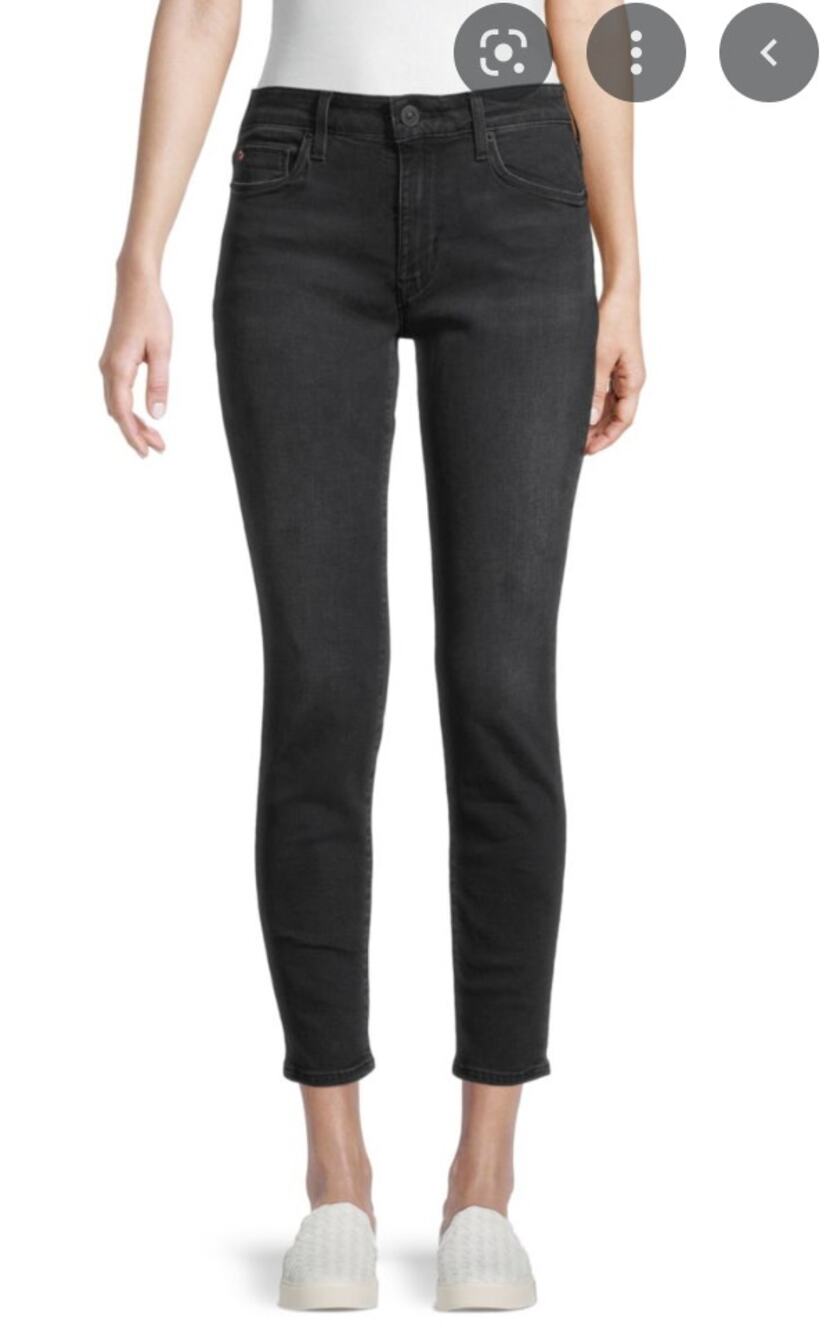 HUDSON Jeans Krista Low Rise Super Skinny Ankle Jeans in Jade Black Size 26
